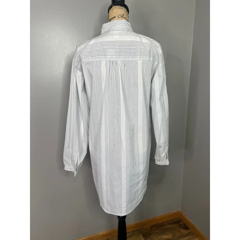 Ann Taylor Loft striped shirt dress long sleeve size 6 spring casual‎ coastal
